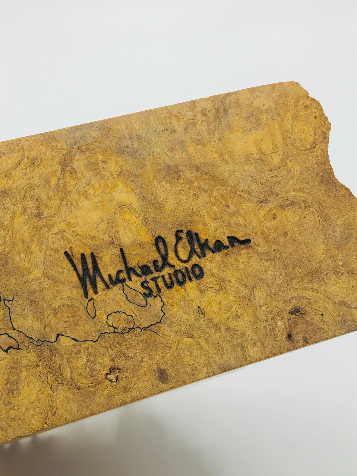 Vintage Burlwood Clock by Michael Elkan Studio