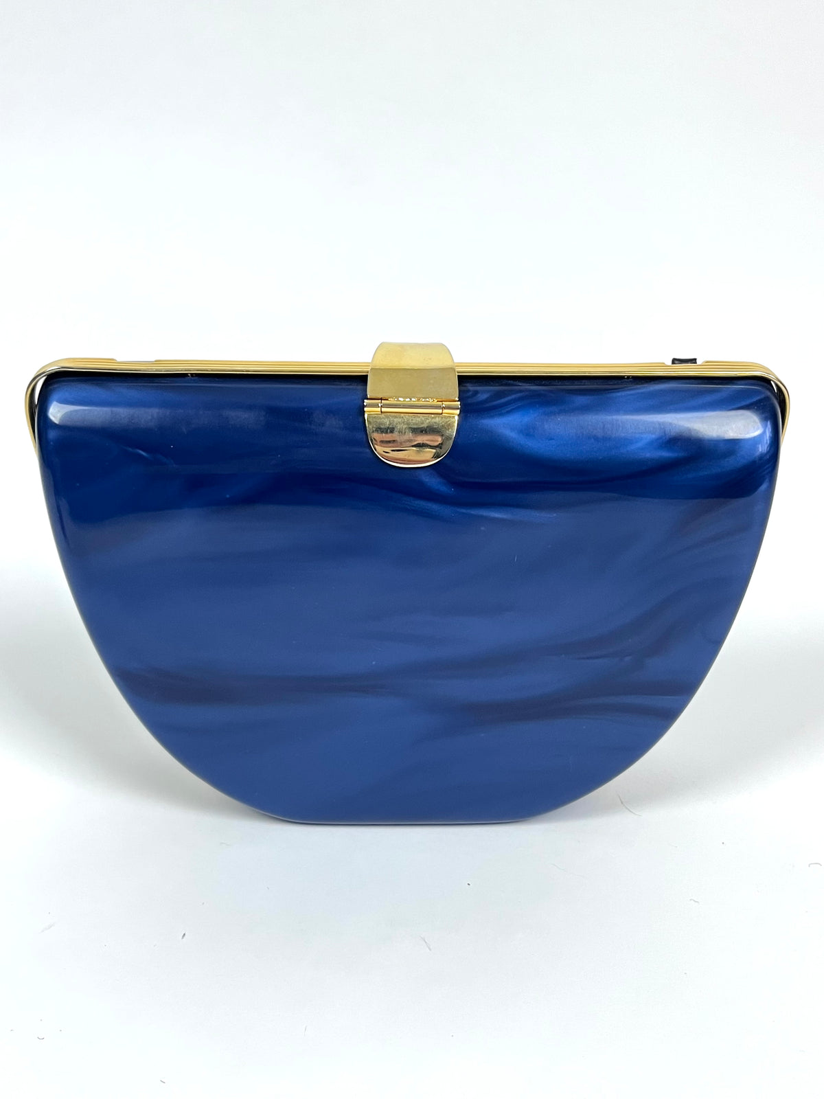Vintage Blue Marbled Lucite Box Purse/Clutch