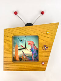 Memphis Style Godzilla TV Wall Clock