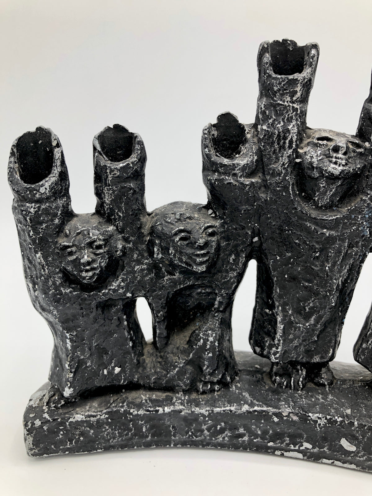 Vintage 1960s Brutalist Cast Metal Menorah