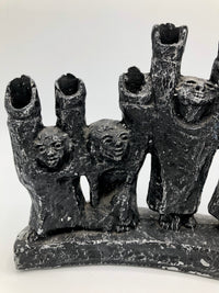 Vintage 1960s Brutalist Cast Metal Menorah