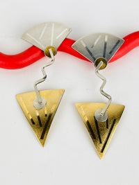 Vintage Postmodern Articulated Sterling Earrings
