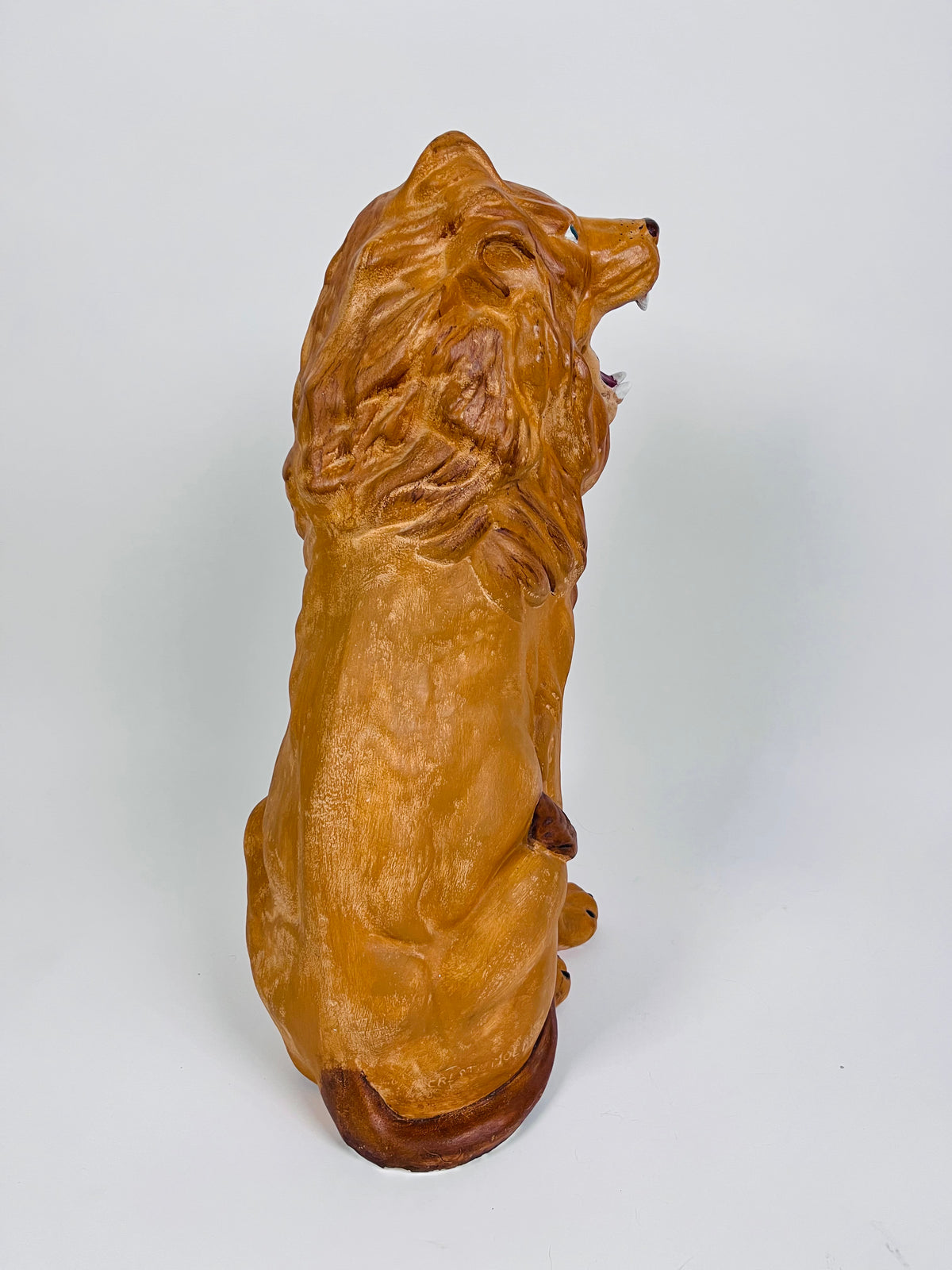 70s Vintage Chalkware Lion Statue