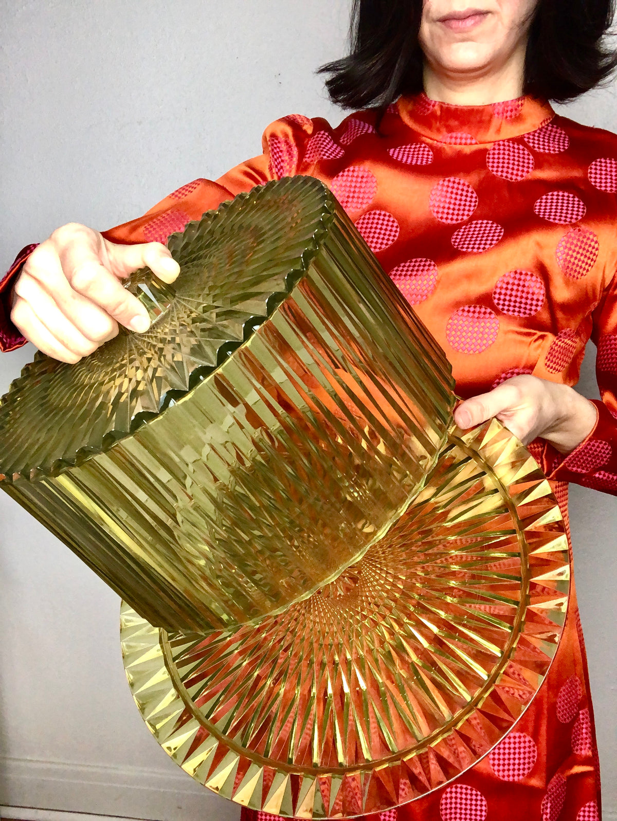 Vintage Chartreuse Cake Platter