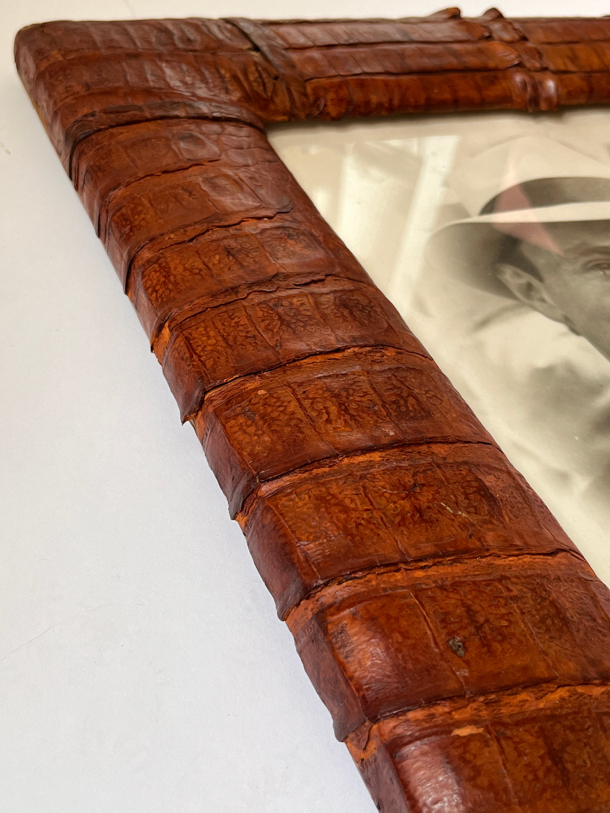 Rare 1930s Genuine Crocodile Skin Picture Frame