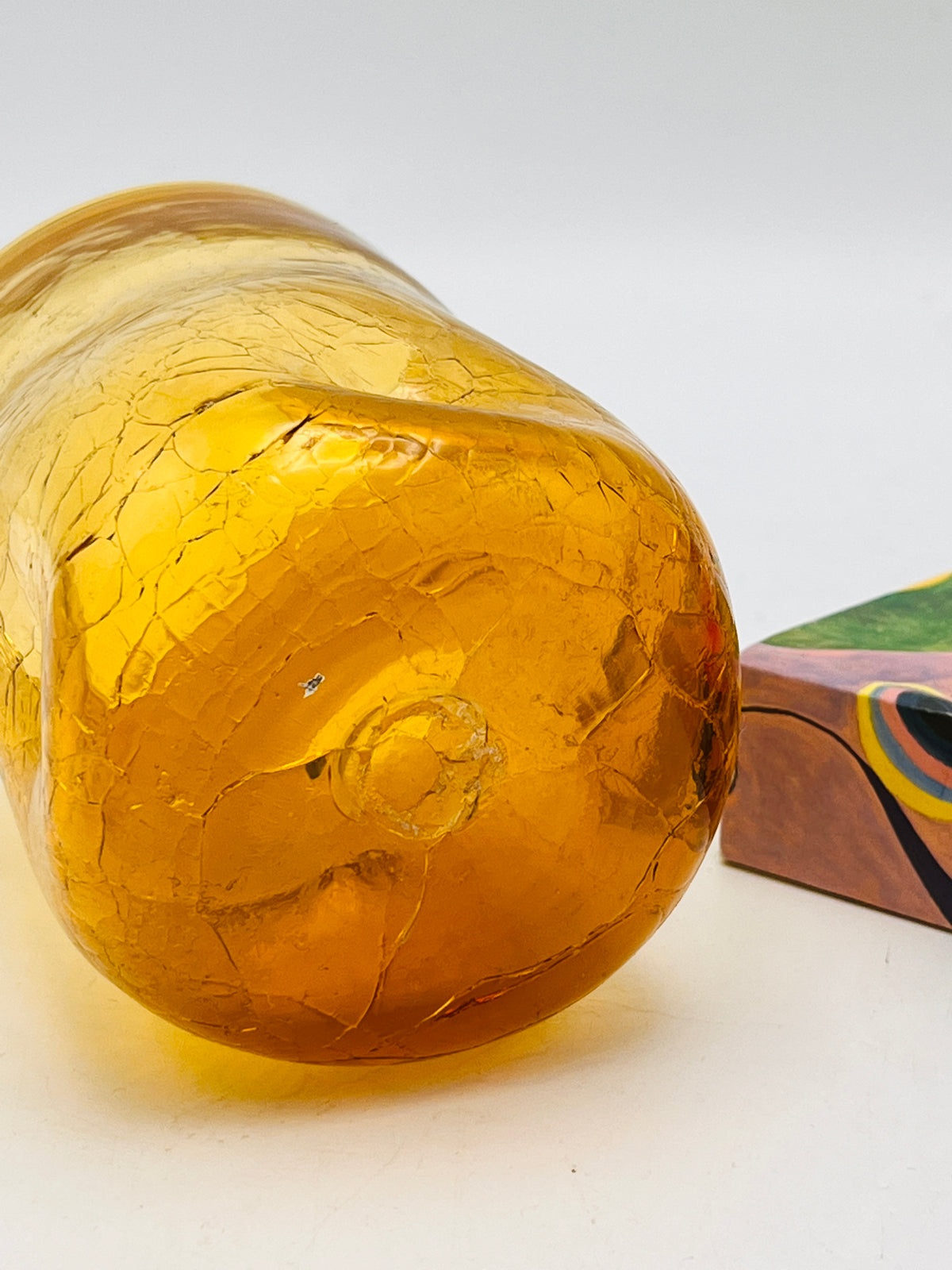 Vintage Amber Mouth-Blown Glasses