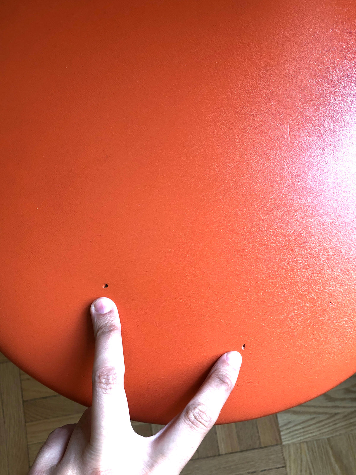 Slatted Wood Mid-Century Modern Stool