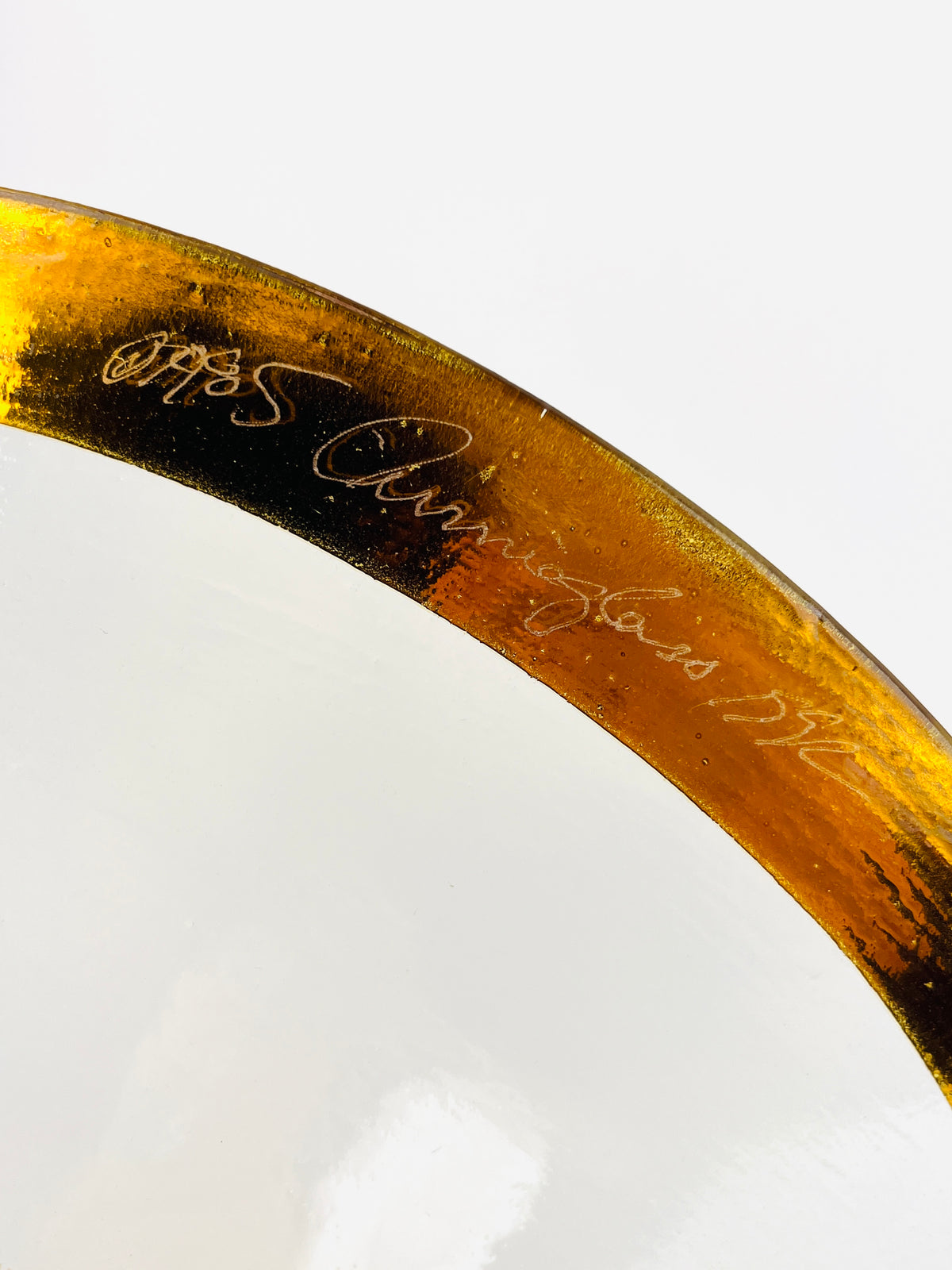Handmade 24k Gold Plated Annieglass Bowl, 1985