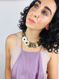 Vintage Hammered Disc Necklace