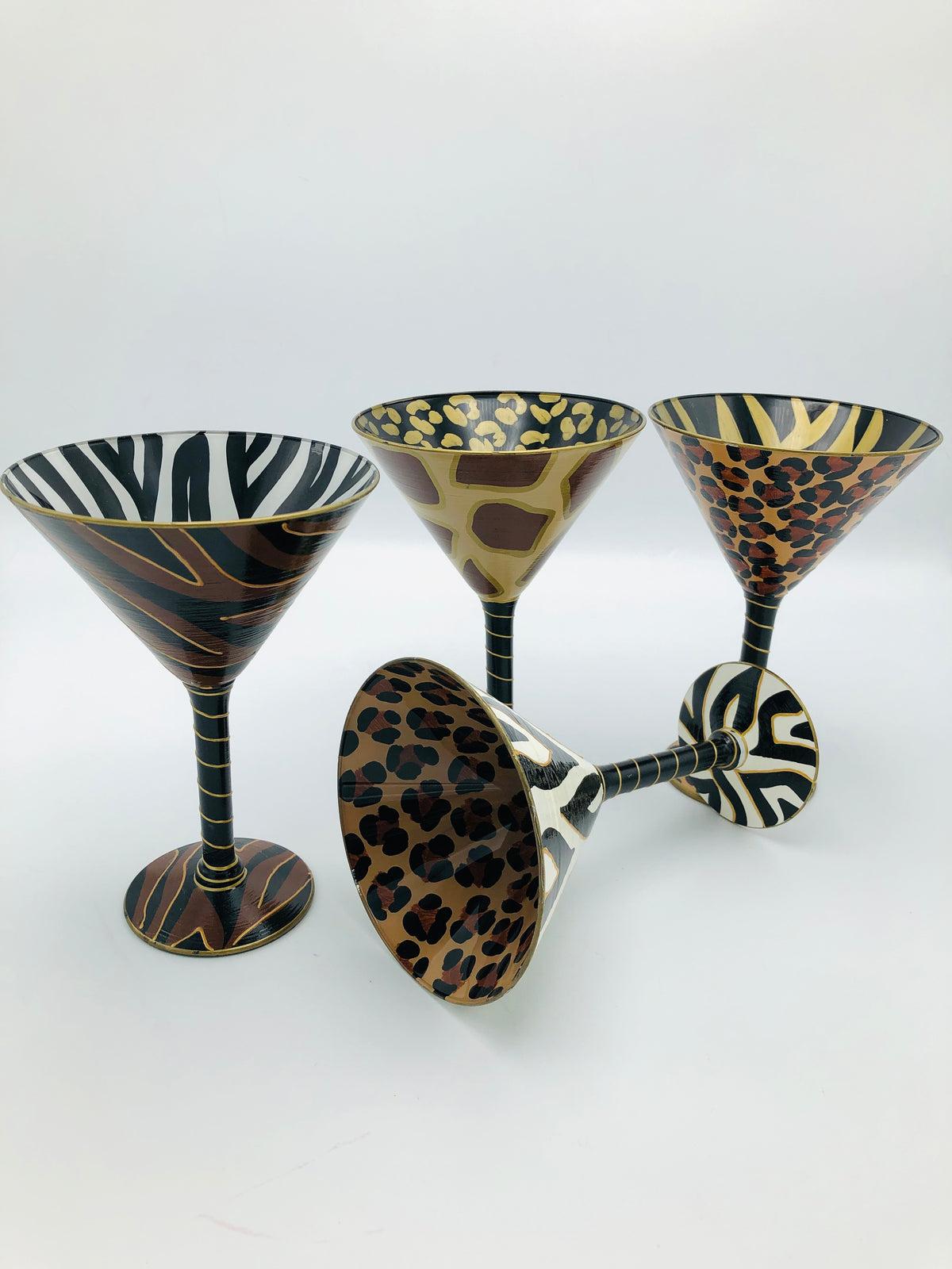 Hand-Painted Animal Print Glasses