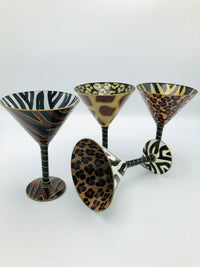 Hand-Painted Animal Print Glasses