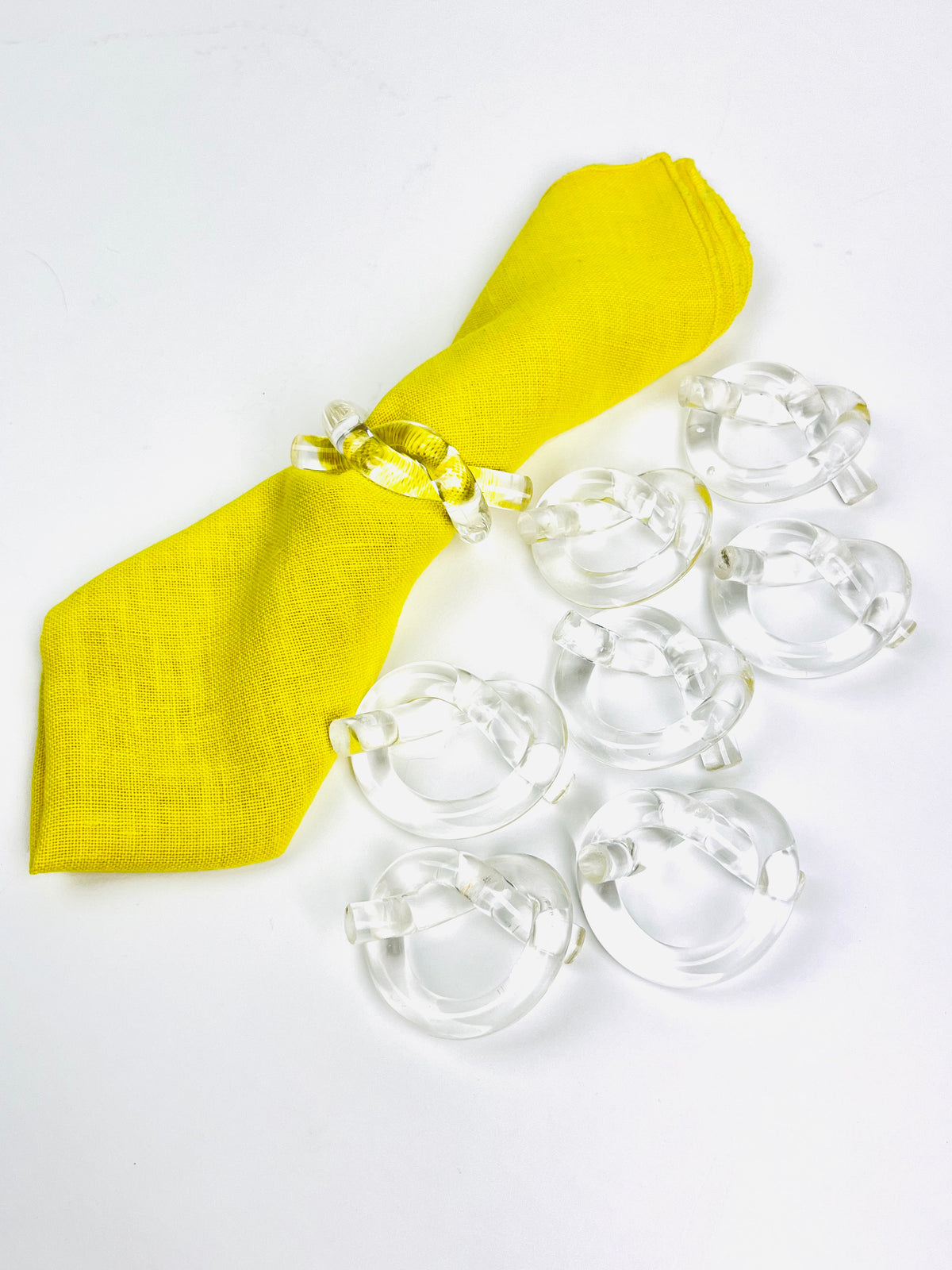 Lucite Knot Napkin Rings, Attributed to Dorothy Thorpe - 8pc