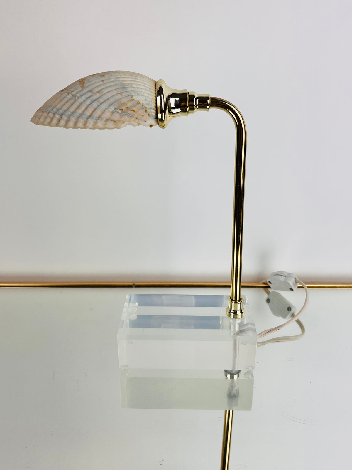 Vintage Lucite and Seashell Lamp