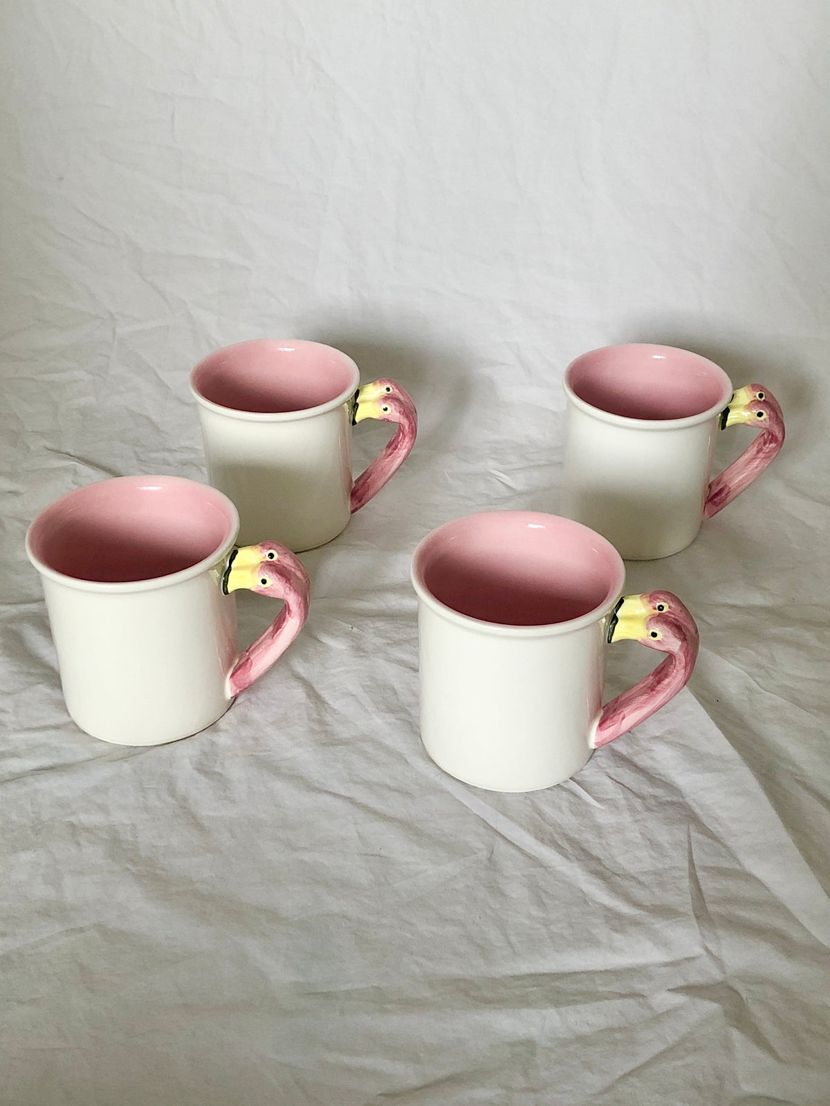 Vintage Ceramic Flamingo Mugs