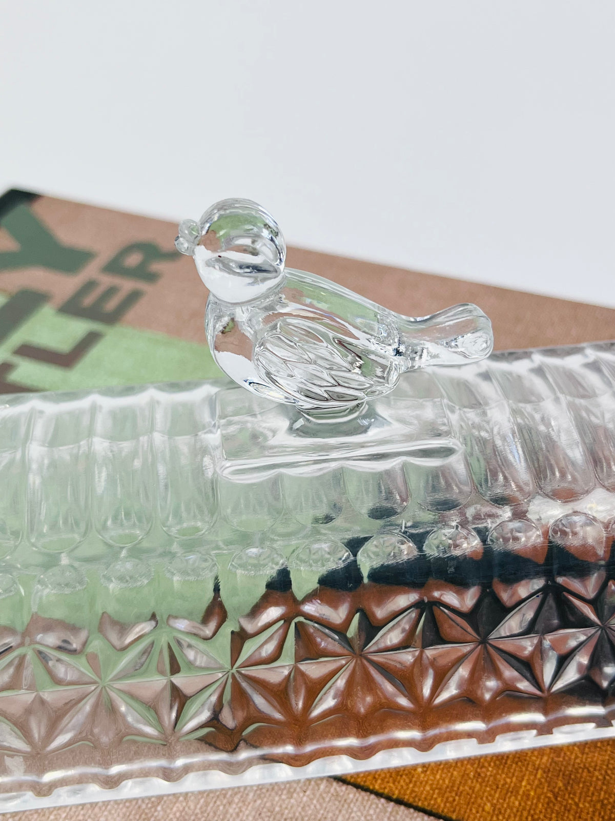 Vintage Bird Butter Dish