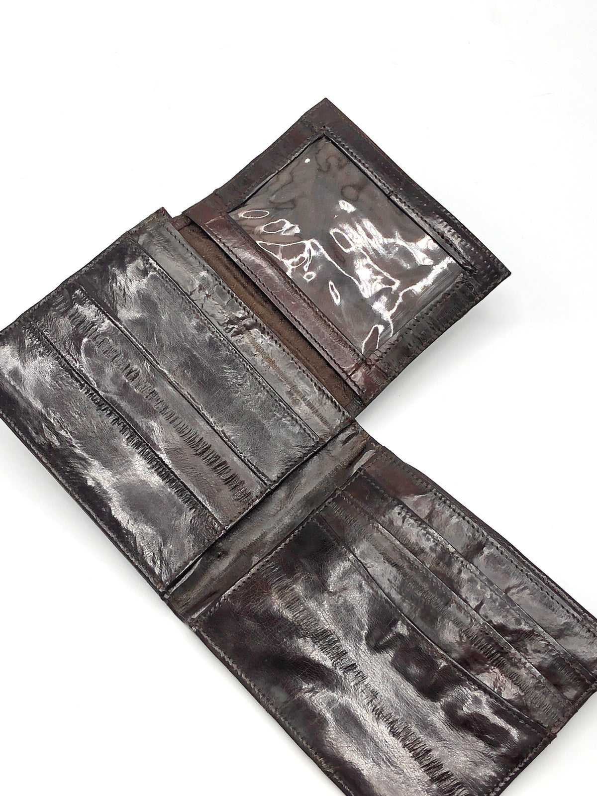 Vintage Chocolate Brown Eel Skin Wallet