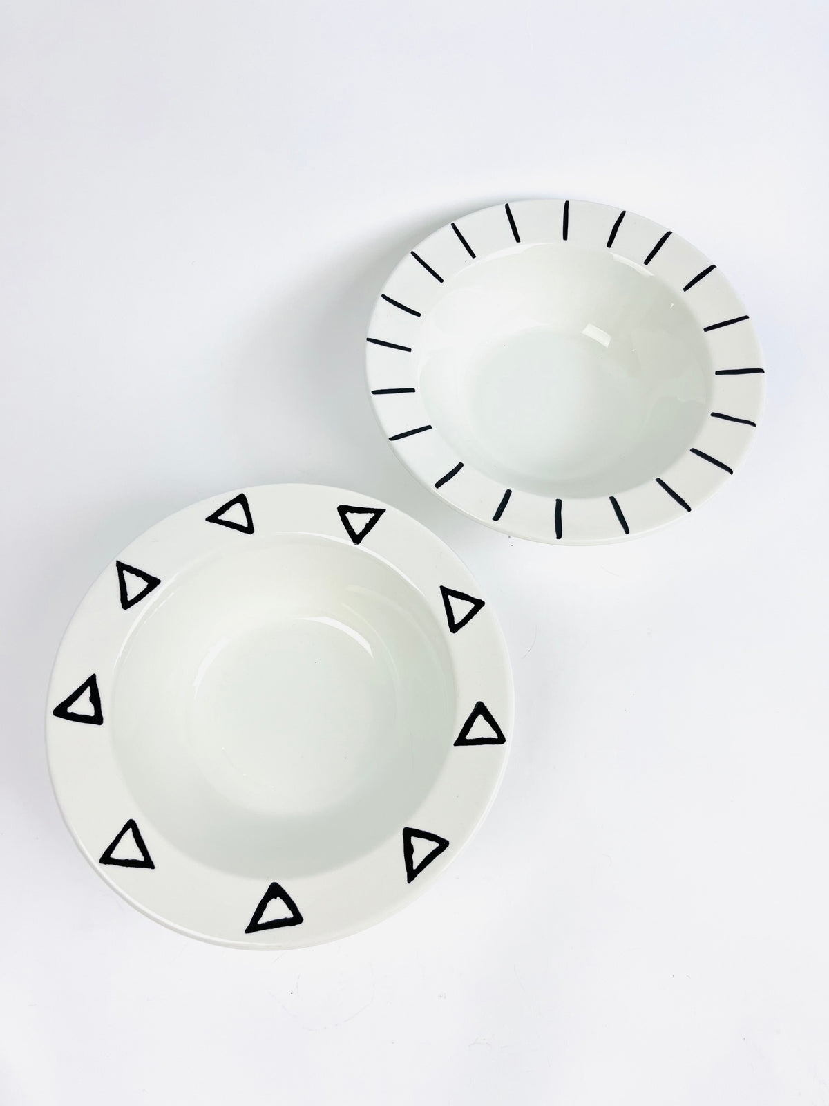 90s vintage postmodern geometric ceramic bowls pier 1 italy