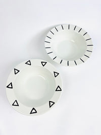 90s vintage postmodern geometric ceramic bowls pier 1 italy