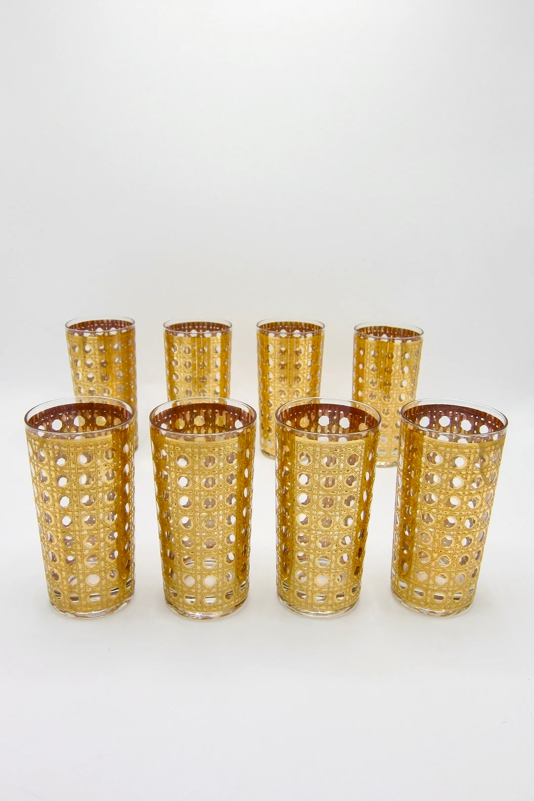 Gold Culver Canella Highball Glasses