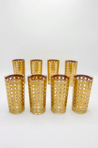 Gold Culver Canella Highball Glasses