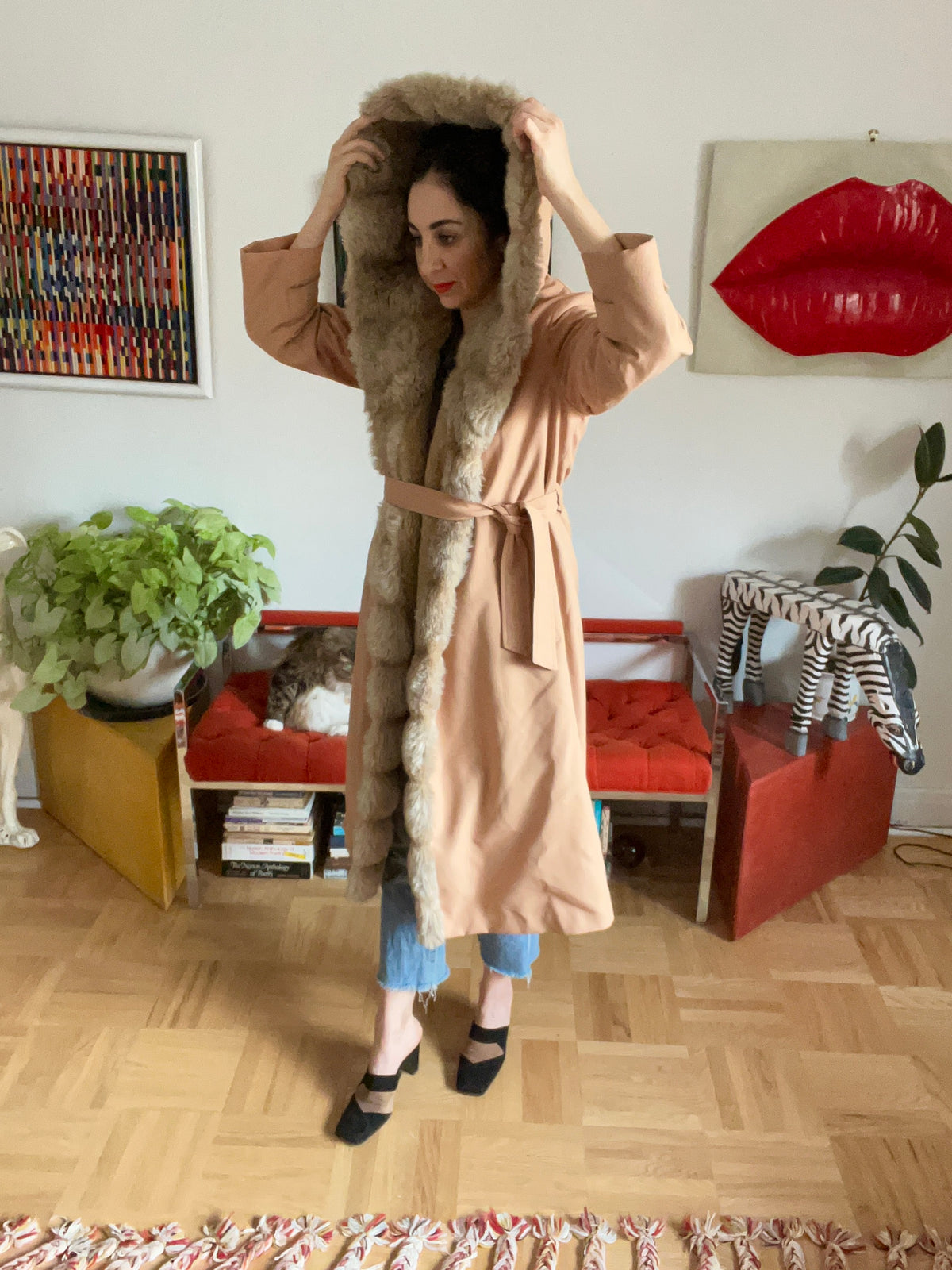 Vintage Jacket with Faux Fur Lining