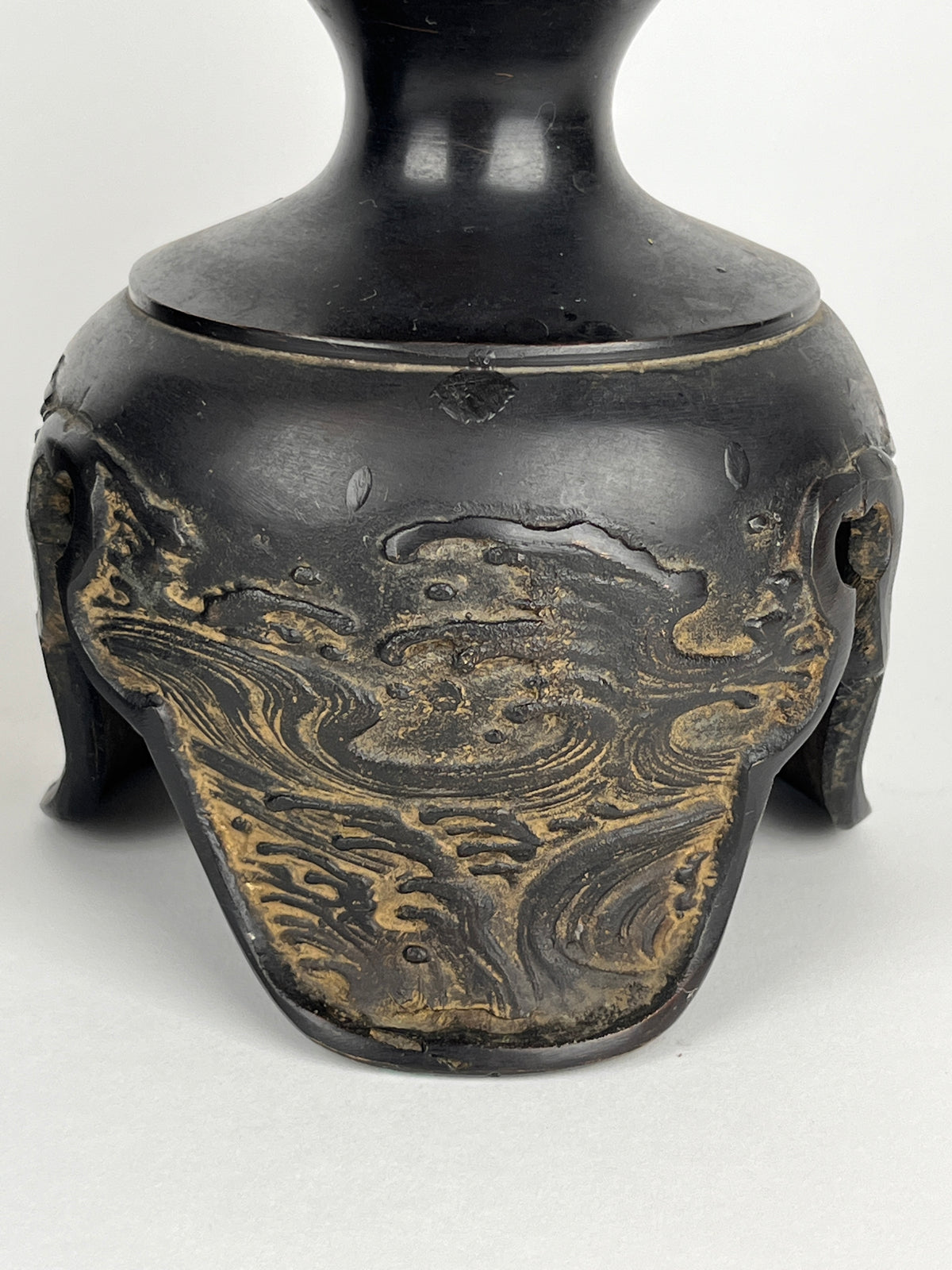 1940s Japanese Bronze Candle Holders, Showa Period