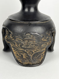 1940s Japanese Bronze Candle Holders, Showa Period