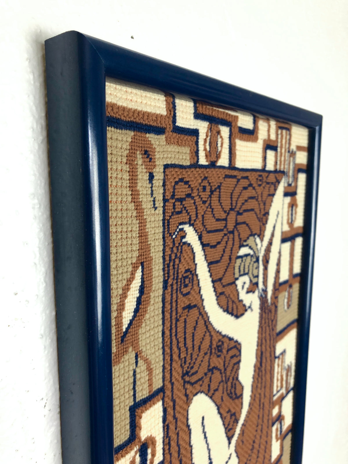 Framed Art Deco Style Needlepoint