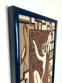 Framed Art Deco Style Needlepoint