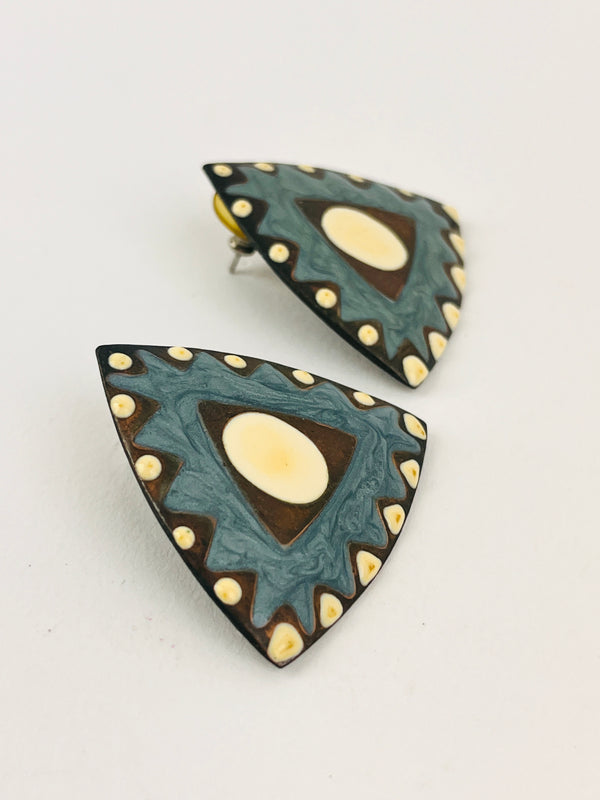 Vintage Enameled Earrings