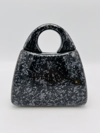 Vintage Grey and Black Speckled Lucite Purse