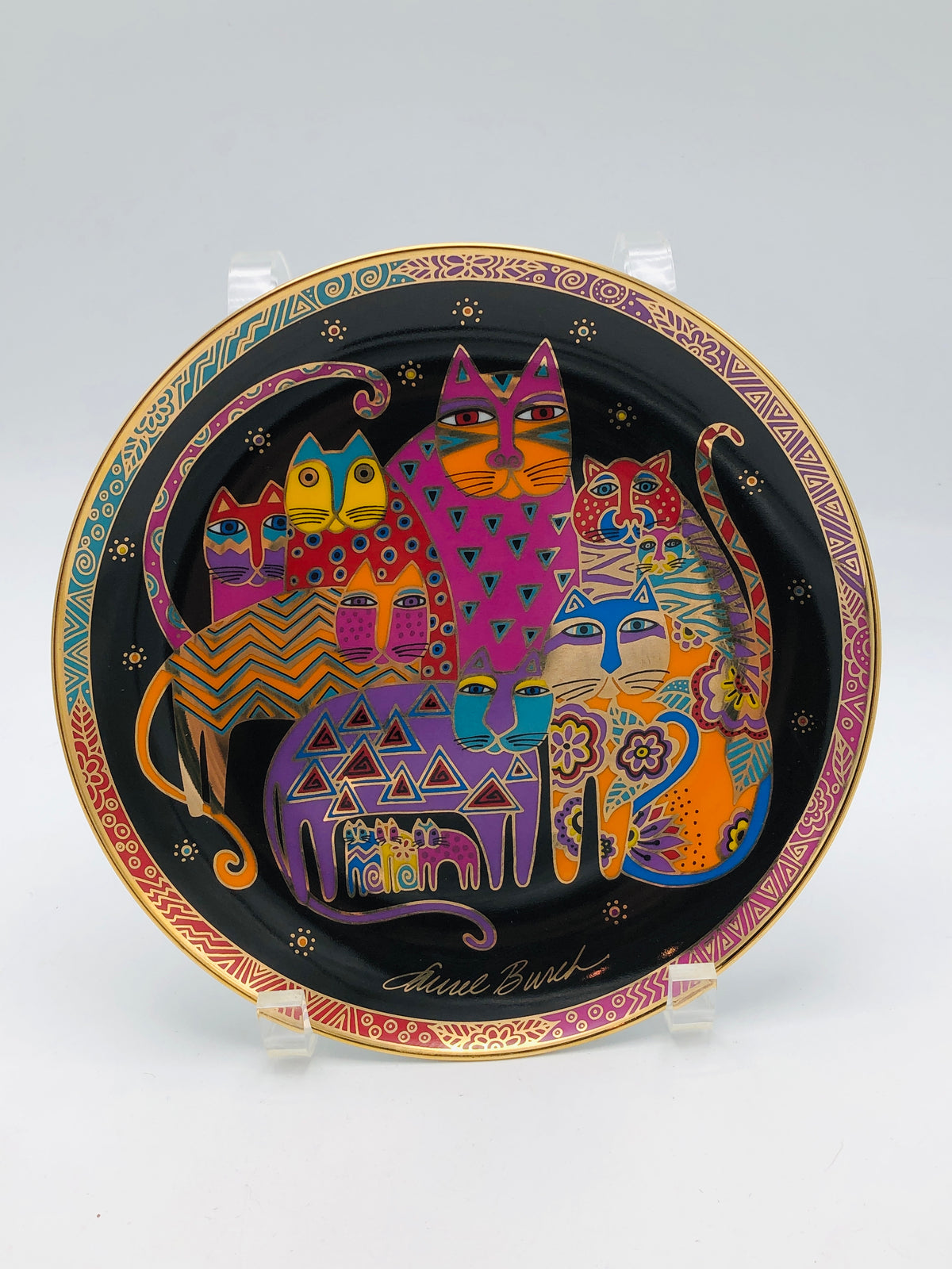 Vintage Laurel Burch Plate - Fabulous Felines