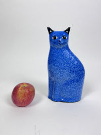 Vintage Blue Cat Sculpture