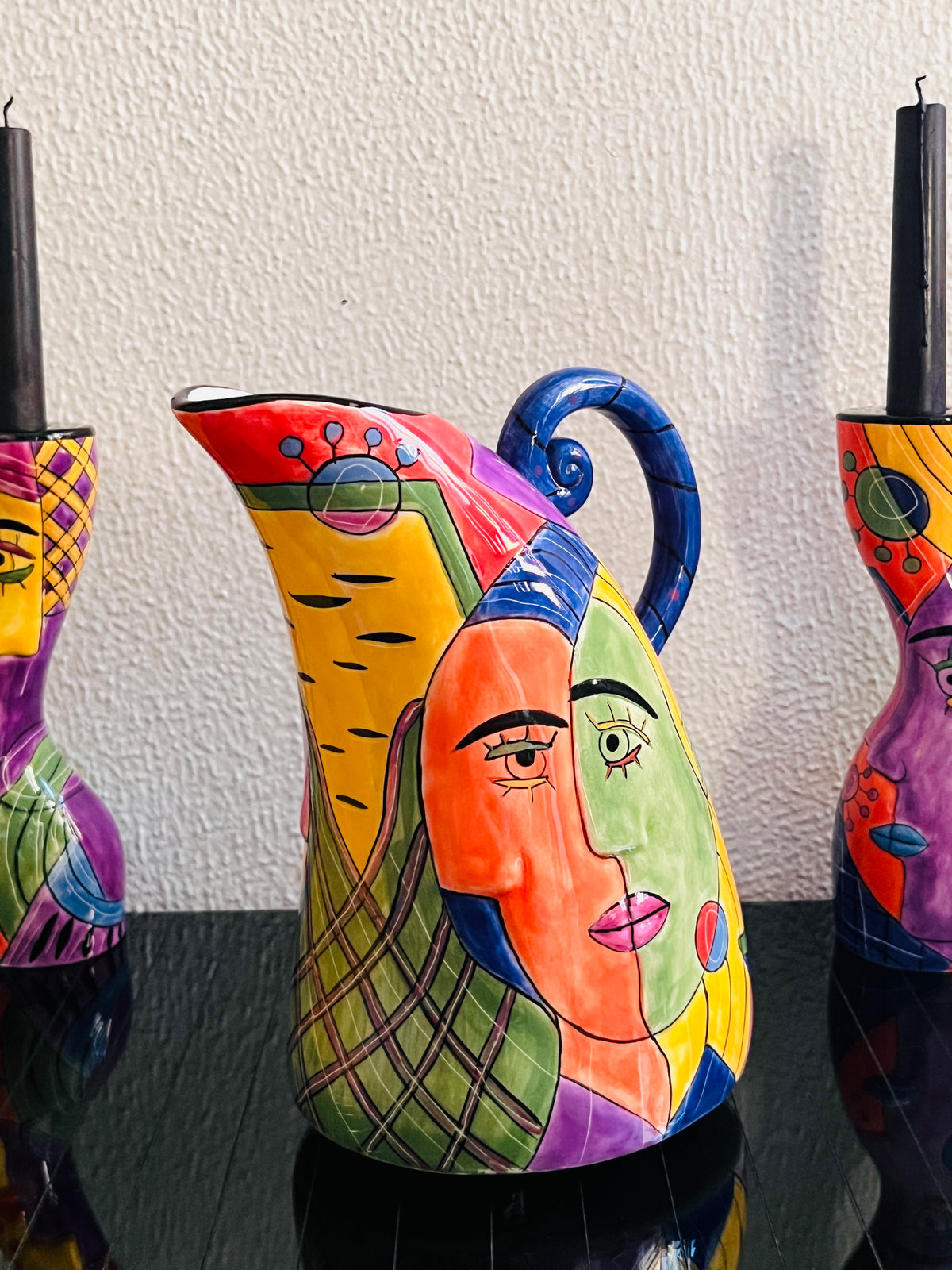 Postmodern Pitcher & Candle Holder Set