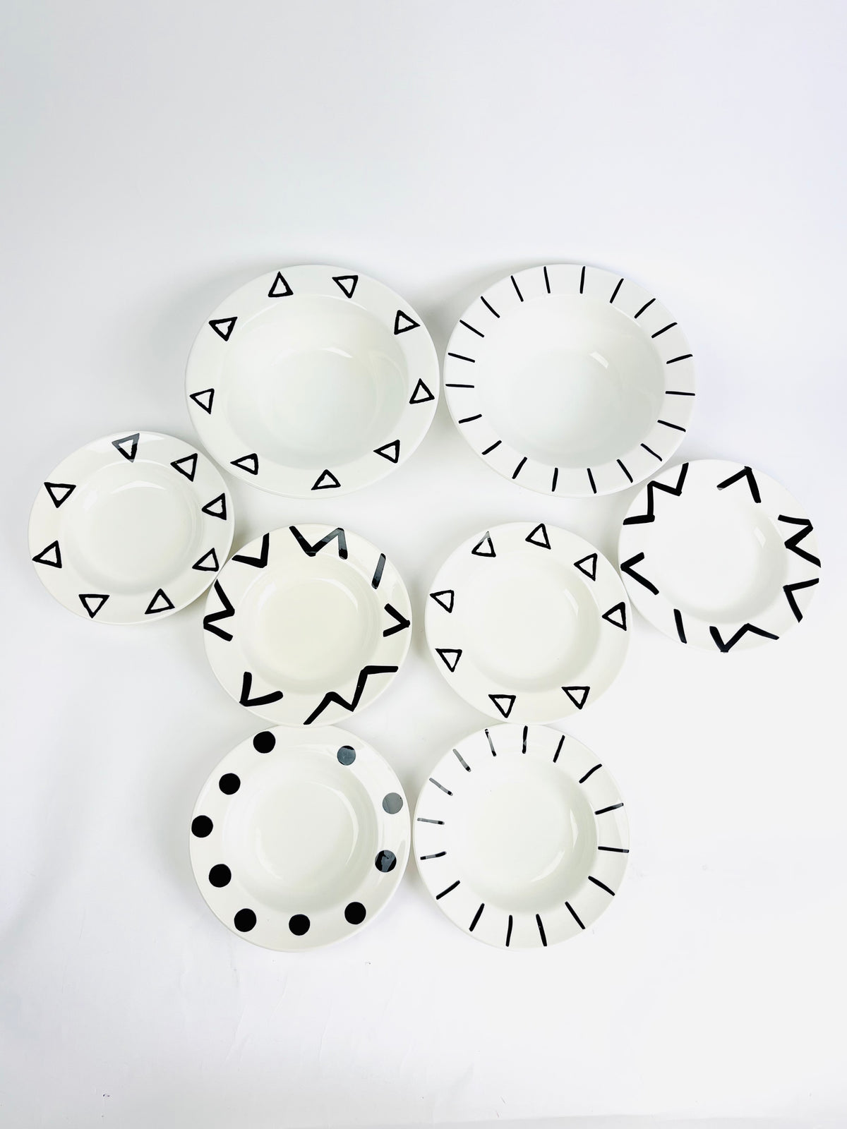 90s vintage postmodern geometric ceramic bowls pier 1 italy
