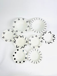 90s vintage postmodern geometric ceramic bowls pier 1 italy