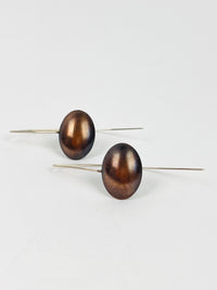 Vintage Bronze & Sterling Modernist Studio Earrings