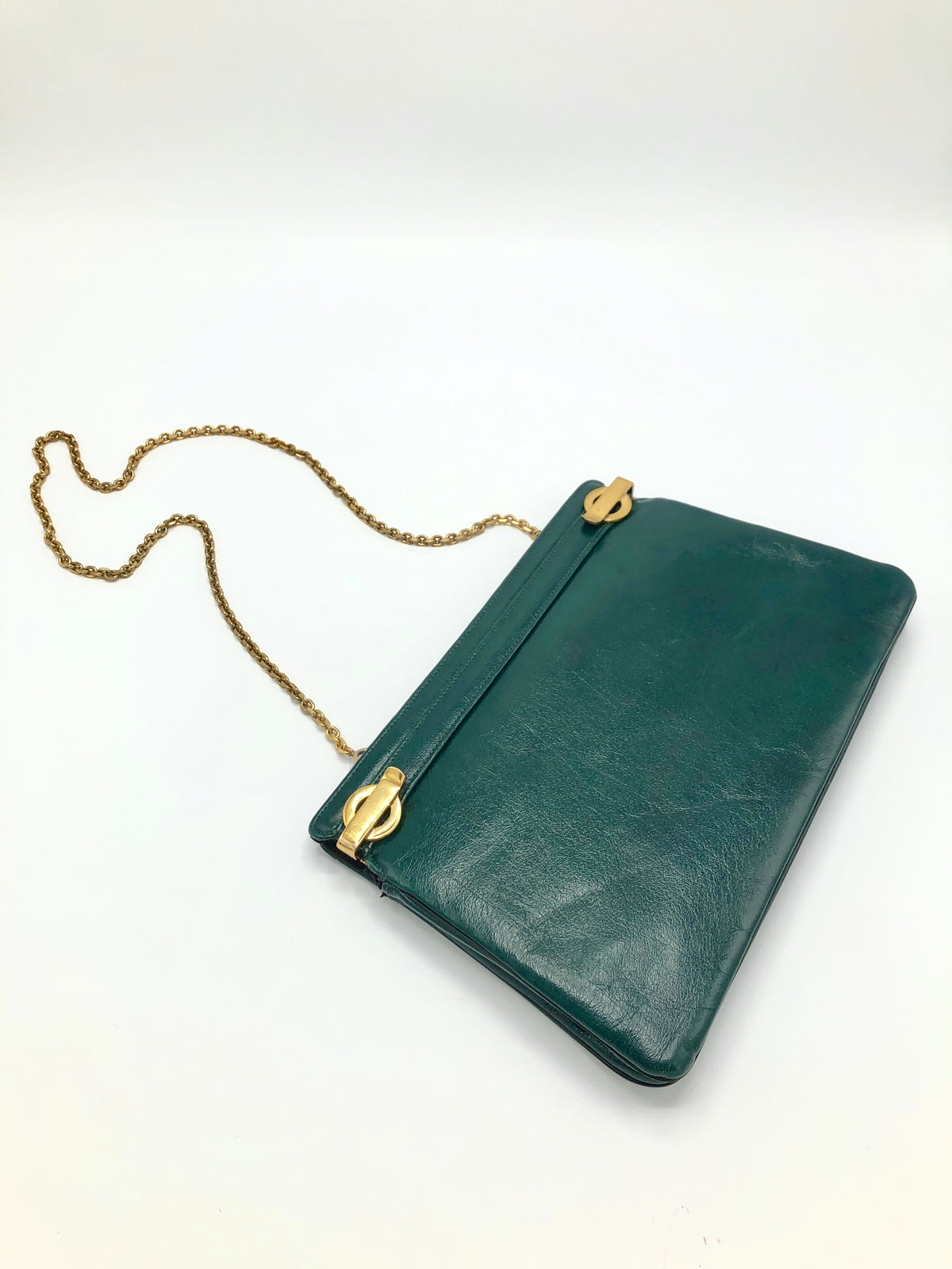 Vintage Green Leather Purse