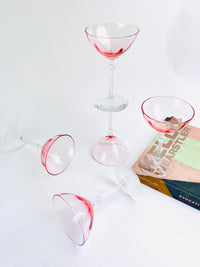 Vintage Pink Depression Glass Coupes