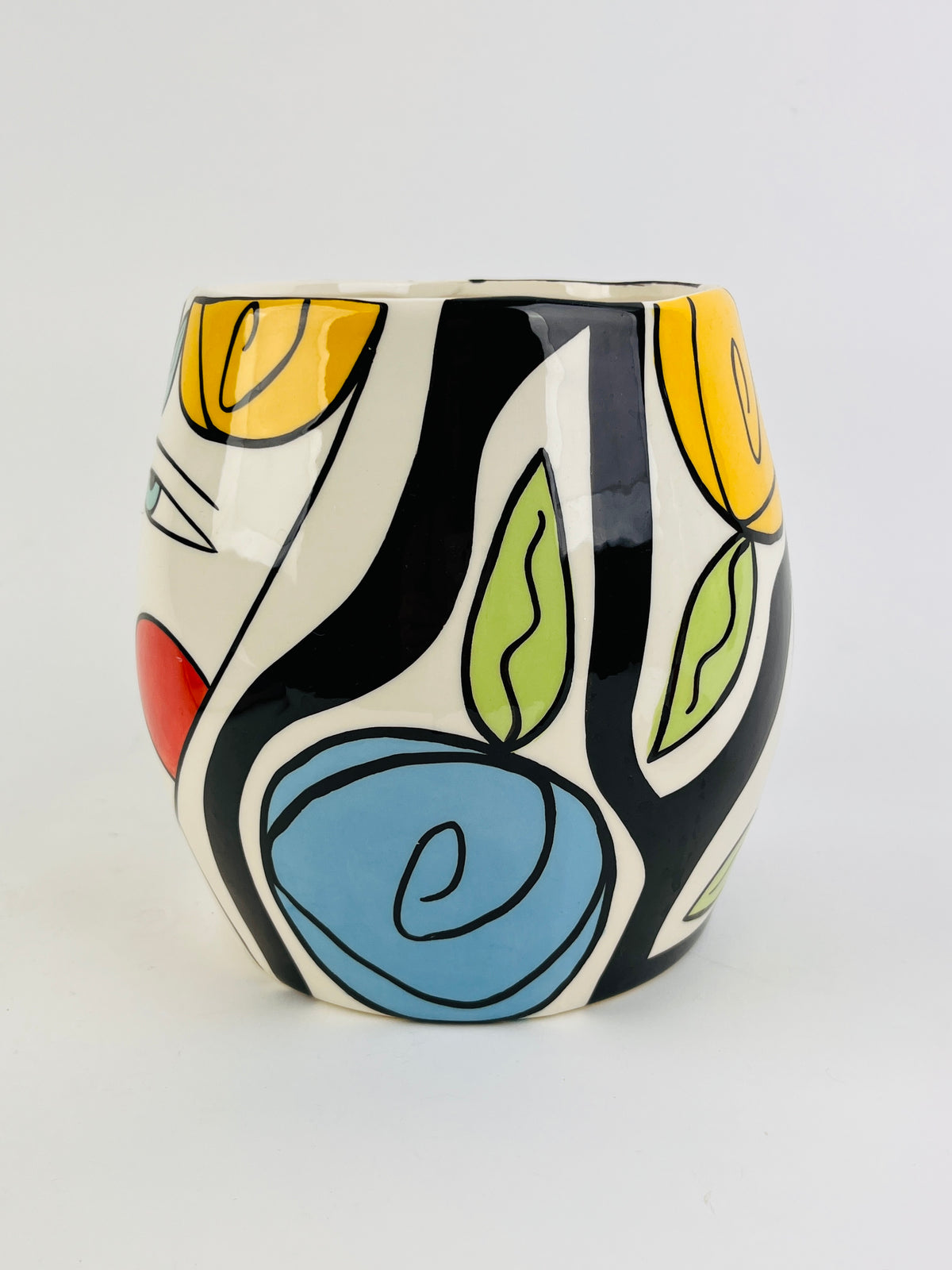 Vintage Postmodern Ceramic Face Jar