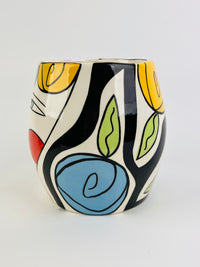 Vintage Postmodern Ceramic Face Jar