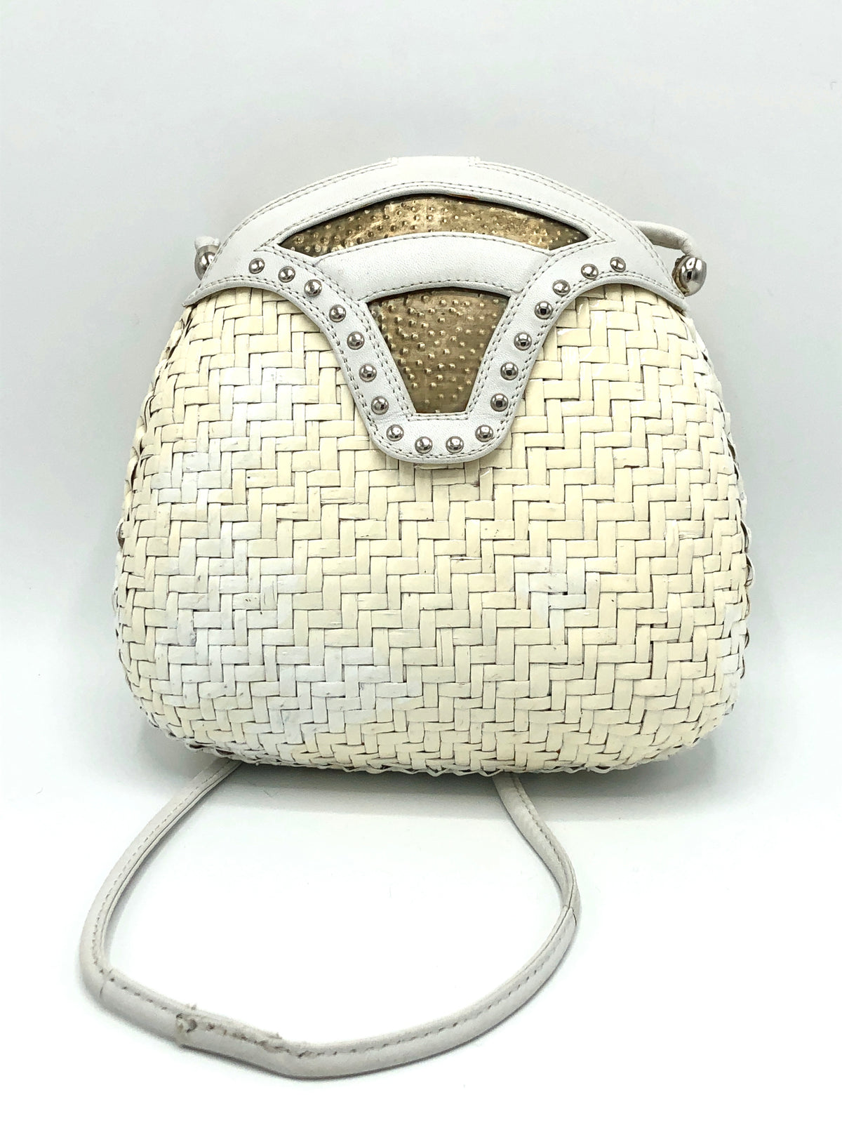 Vintage White Wicker Bag