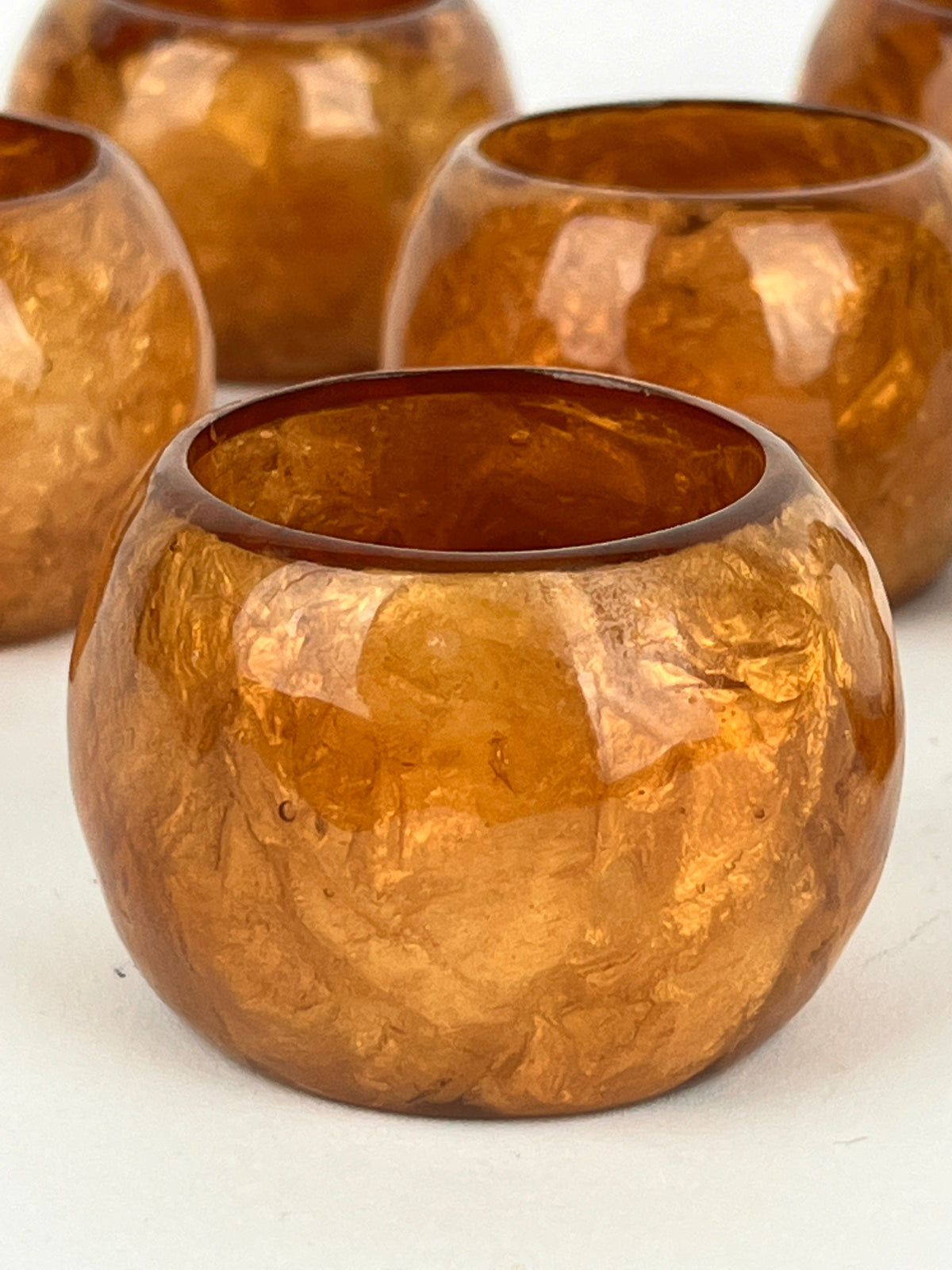 Marbled Lucite Napkin Rings