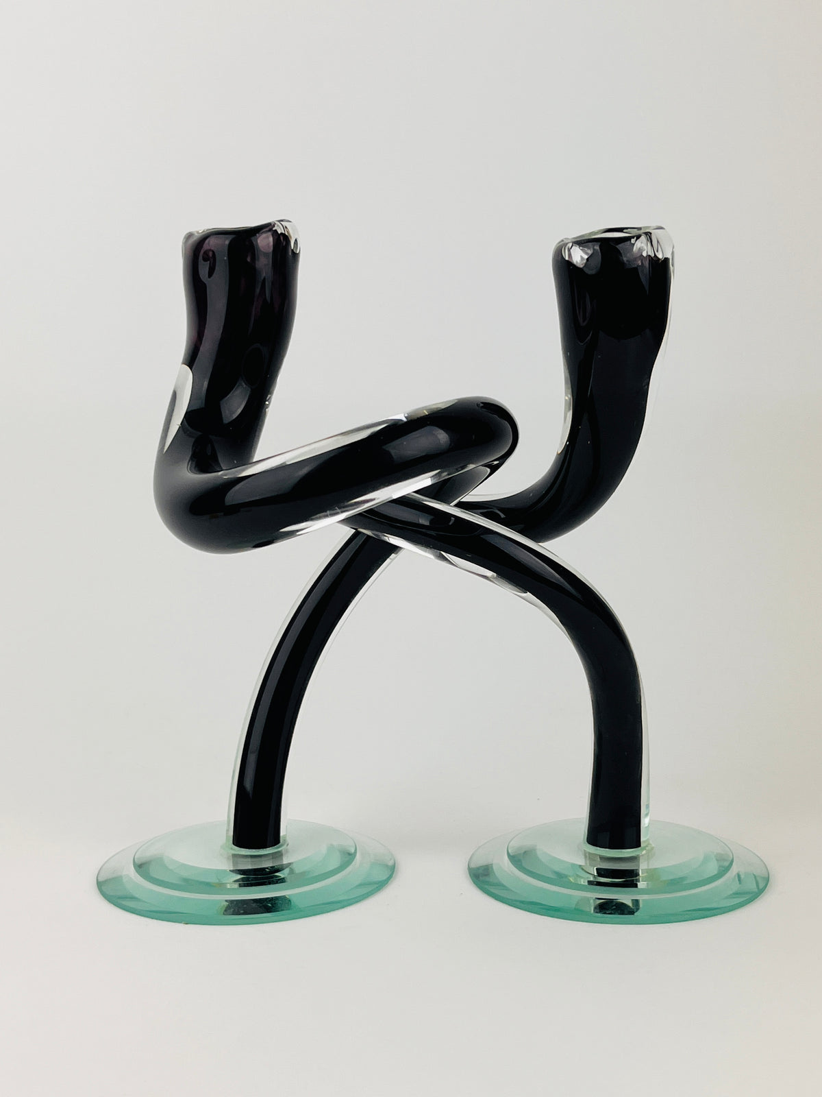 Blown Glass Interlocking Candle Holders