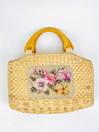 Vintage Woven Raffia Bag