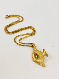Vintage Fish Pendant Necklace