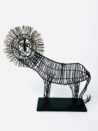 Vintage Wire Lion Sculpture