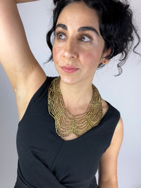 Vintage Multi-strand Brass Bead Necklace