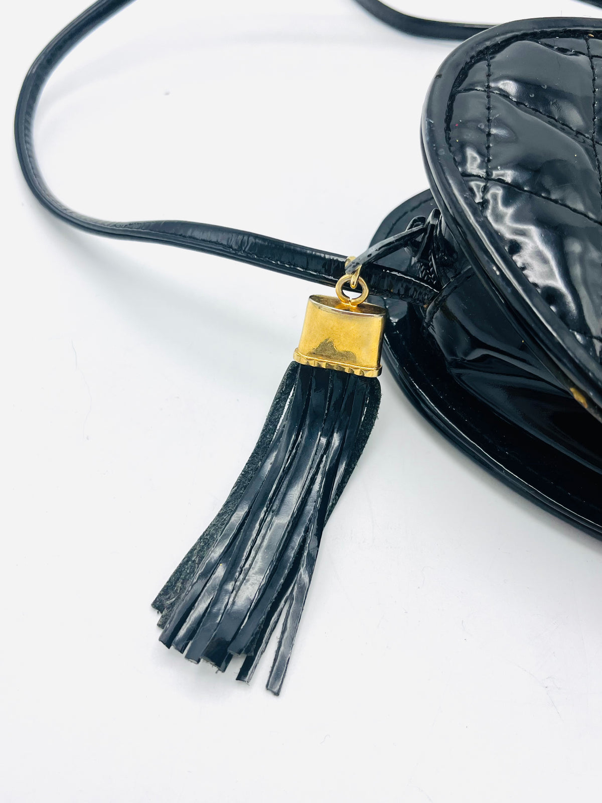 Vintage 80s Vinyl Studded Heart Bag