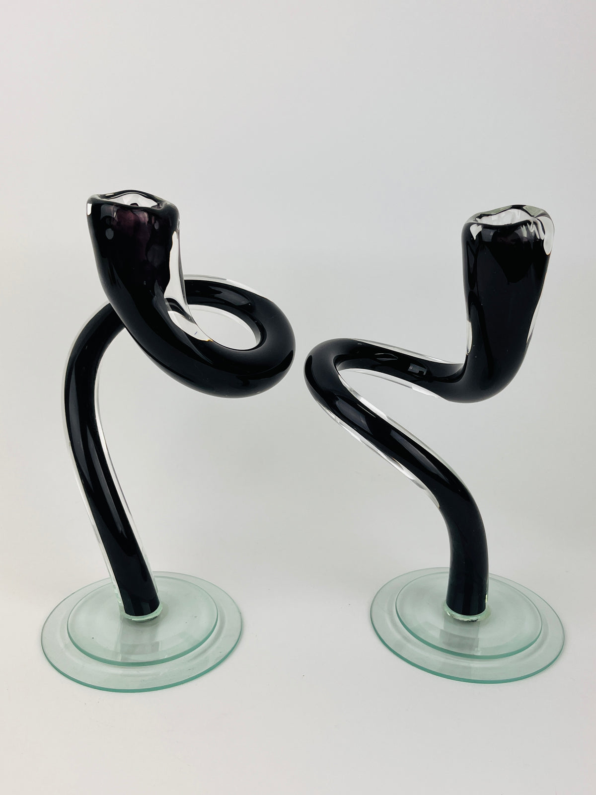 Blown Glass Interlocking Candle Holders